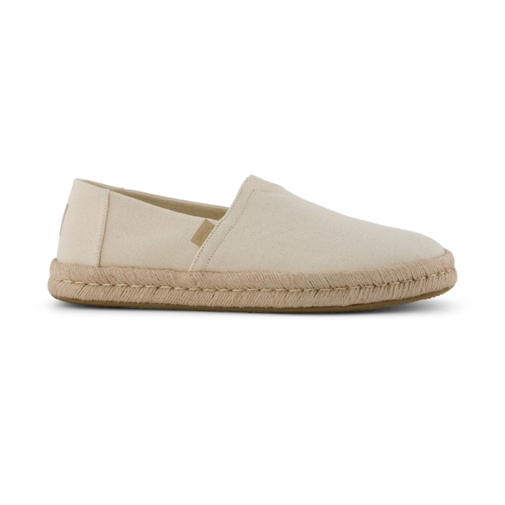 TOMS รองเท้าลำลองผู้ชาย สลิปออน รุ่น Alpargata Rope 2.0 Natural Recycled Cotton Slubby Woven (CG) รองเท้าลิขสิทธิ์แท้