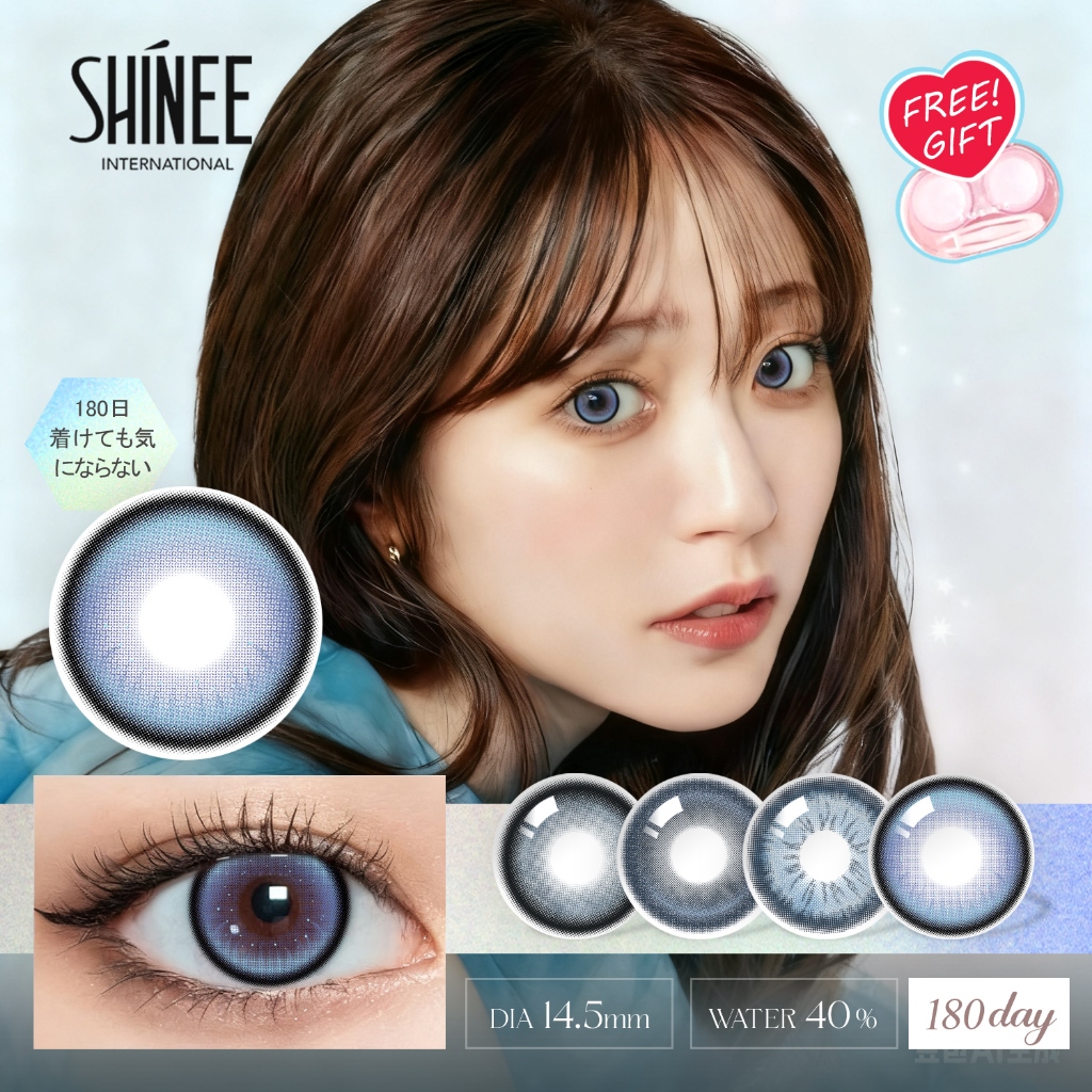 【Blue Series】shinee คอนแทคเลนส์ Deep Sea Blue/ Dewy Blue ตาใหญ่ ลายฮิต ขายดีมาก DIA14.5mm ,HC155-3