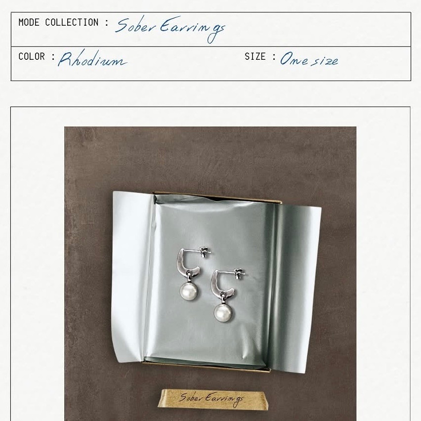 Sober Earrings (ราคาต่อคู่, price per pairs)