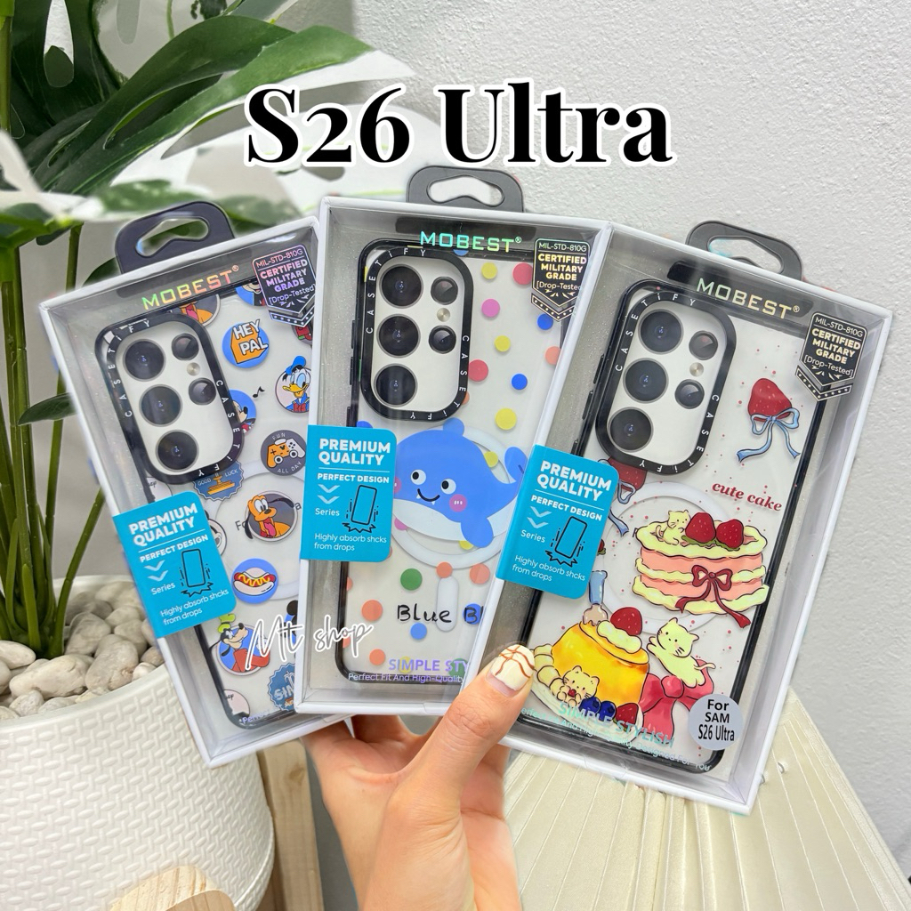 🎀(พร้อมส่ง) New Case เคสลายน่ารัก มีแม่เหล็กรองรับการชาร์จไร้สาย สำหรับรุ่น Samsung Galaxy S26 Ultra
