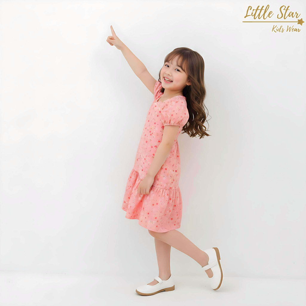 ⭐️Littlestar 👧🏻เดรสแขนตุ๊กตากระโปรงยาวระบายลายดอกไม้ เดรสเด็กผู้หญิง GMP0551,GMP0552 - รูปที่ 2
