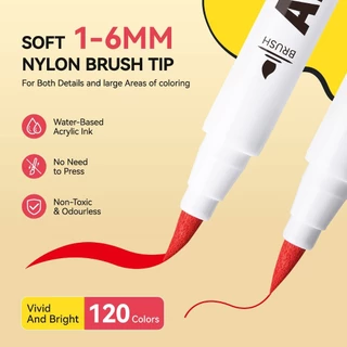 FOLIO ART : Arrtx ปากกาอะคริลิคมาร์คเกอร์ 120 สี Anime colors set (Brush Tip) รหัส 94008