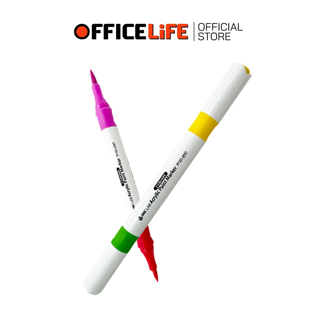 Seikai (เซไค) ปากกาอะคริลิค ACRYLIC INKLAB 2in1 ปากกา 2 หัว หัวบลัส สำหรับงาน DIY ขายแยกสี ( 1 ด้าม )