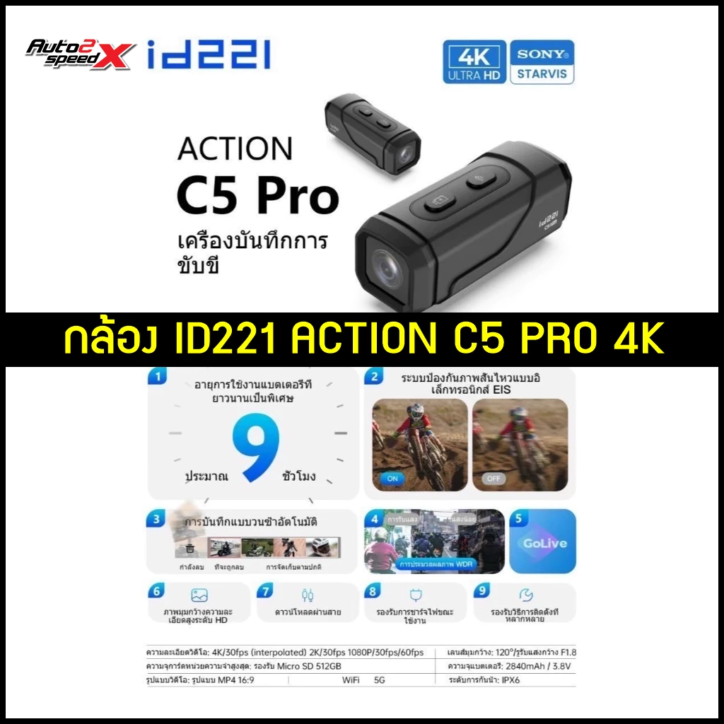 ID221 MOTO BC1 บลูทูธติดหมวกกันน็อค thumbnail 3