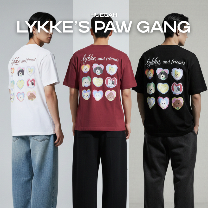 [เก็บโค้ด ลด25%] HUEGAH Lykke’s Paw Gang เสื้อยืด ไซซ์ใหญ่