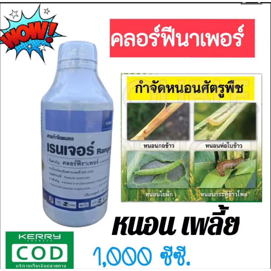 คลอร์ฟีนาเพอร์ 40% 1 ลิตร💥 คลอร์ฟินาเพอร์ สารป้องกันกำจัดแมลง หนอน หนอนหนังเหนียว หนอนเจาะ หนอนกระทู้ข้าวโพด