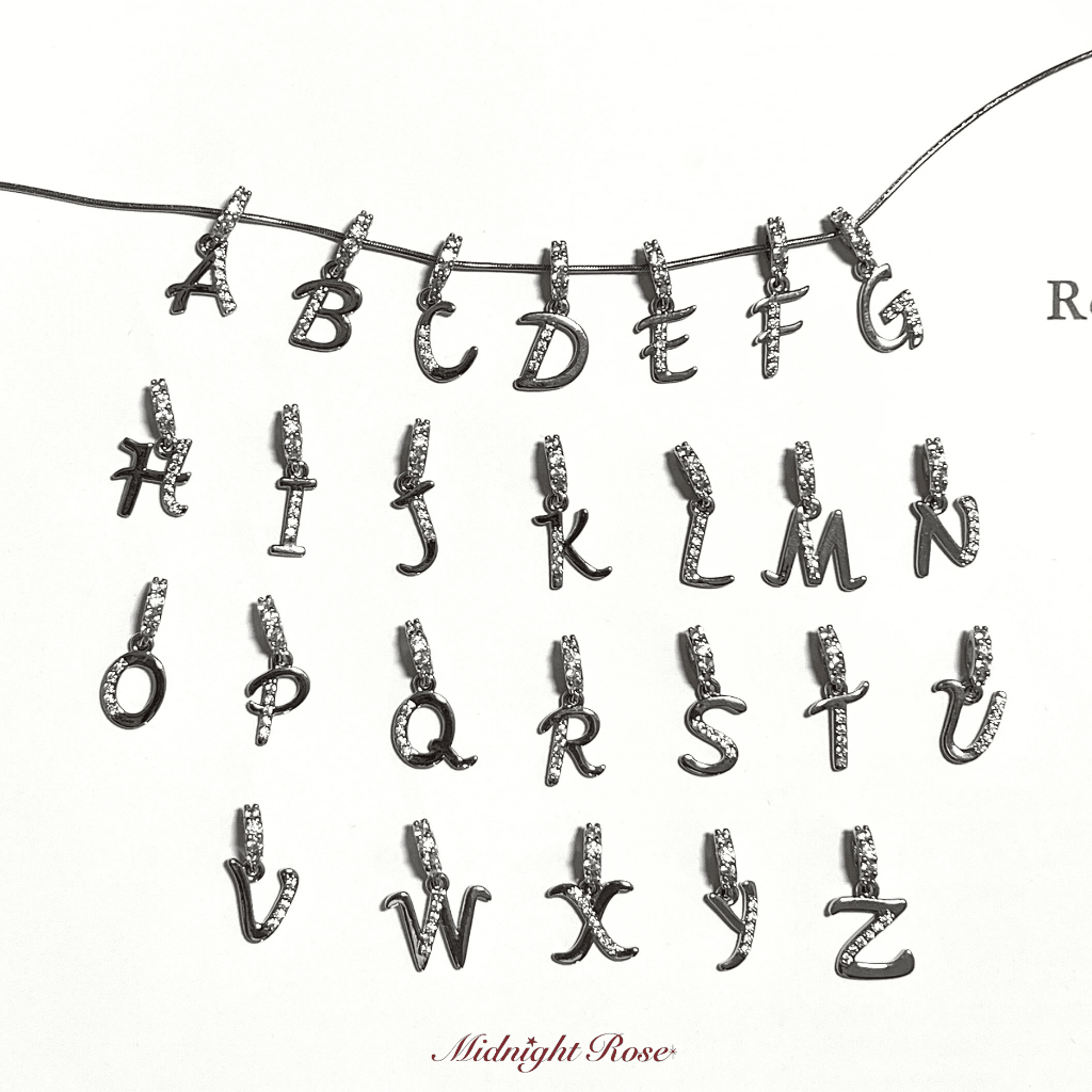 Midnight rose จี้ตัวอักษร A-Z สำหรับสร้อยและกำไล