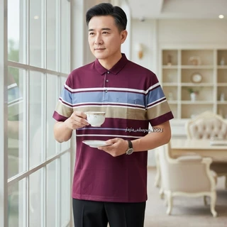 เสื้อโปโลสุภาพ ผู้ชาย แขนสั้น ใส่สบาย ไม่ร้อนผ้าระบายอากาศดีเรียบหรูดูดีทุกโอกาส