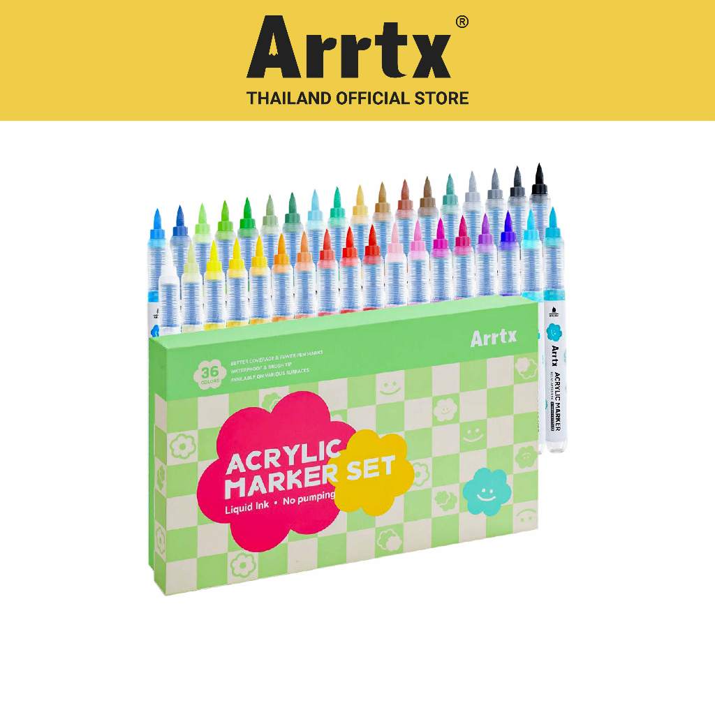 FOLIO ART : Arrtx ปากกาอะคริลิคมาร์คเกอร์ 36 สี Automatic Ink Control Direct Liquid Ink รหัส 94121
