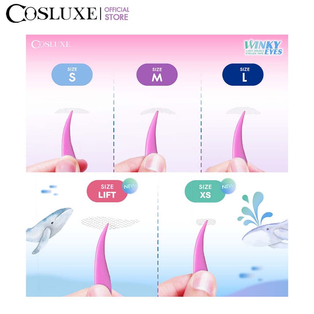 COSLUXE Winky Eyes ตาข่ายติดตา 2 ชั้น แบบใช้น้ำ เนียนธรรมชาติ Lacy Double Eyelid Tape - รูปที่ 4