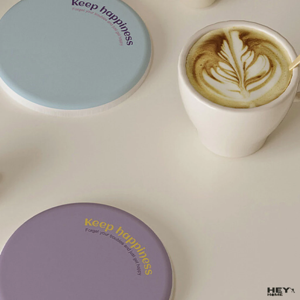 Heyhome ที่รองแก้วซับน้ำ Magic-Dry Coasters แผ่นหินรองแก้ว ดูดซับน้ำ สไตล์มินิมอล thumbnail 3