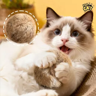Heycat ลูกบอลแคทนิป ลูกบอลแมวขนกระต่าย ของเล่นแมว สุดฟินทำให้แมวเพลิดเพลินสนุกสนาน ขนาดใหญ่ 10 Cm.