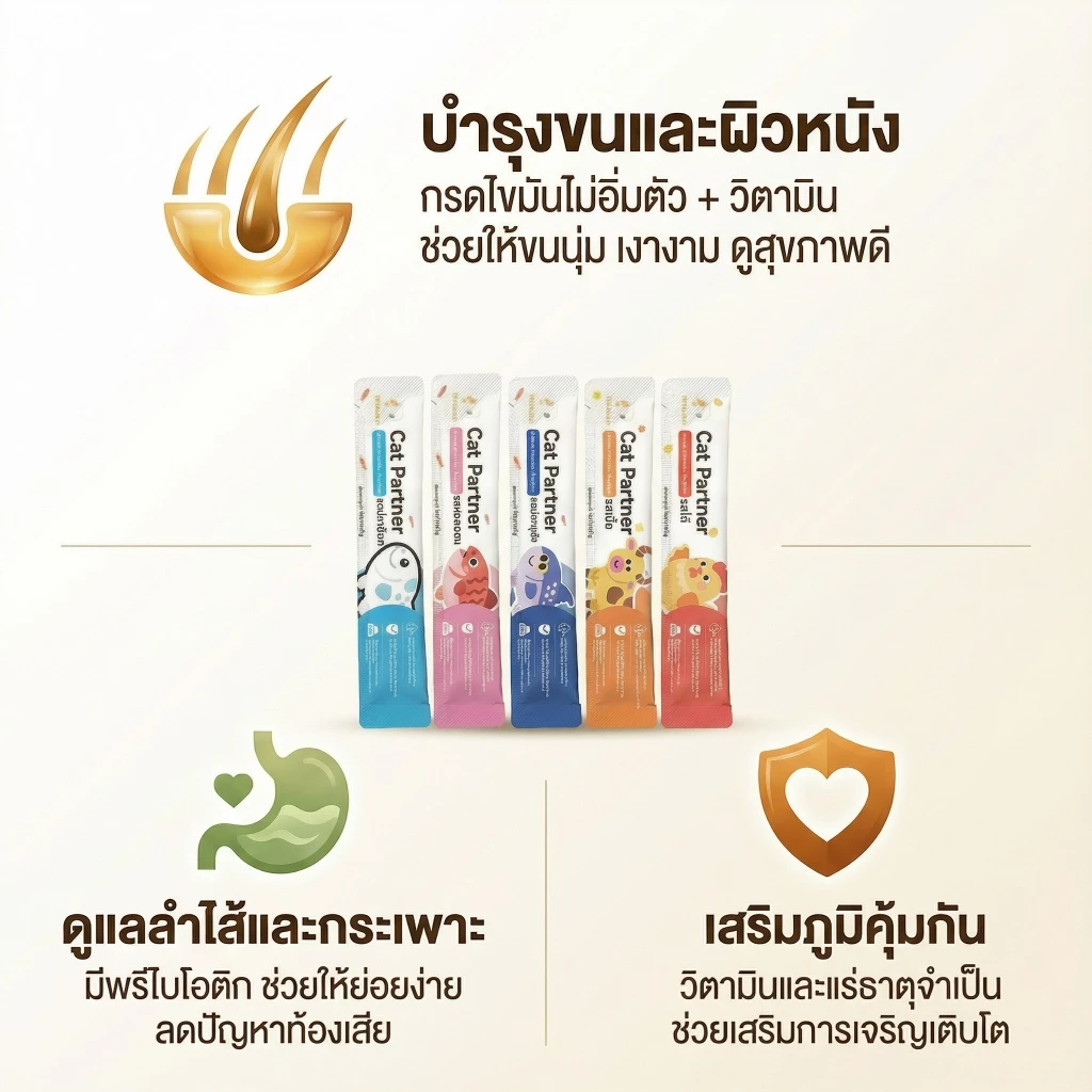 Ketzuzu Official อาหารแมวเลีย 17g ขนมแมว สูตรบำรุงขน ย่อยง่าย เสริมภูมิคุ้มกัน สำหรับแมวทุกวัย thumbnail 3