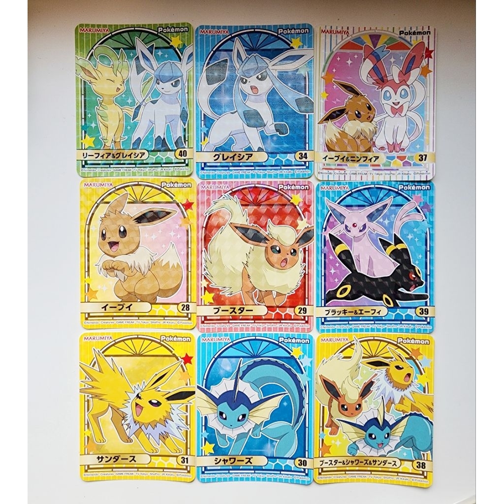Pokemon ลิขสิทธิ์แท้ Sticker Marumiya PromoEEVEE Evolution : 9 stickers set
