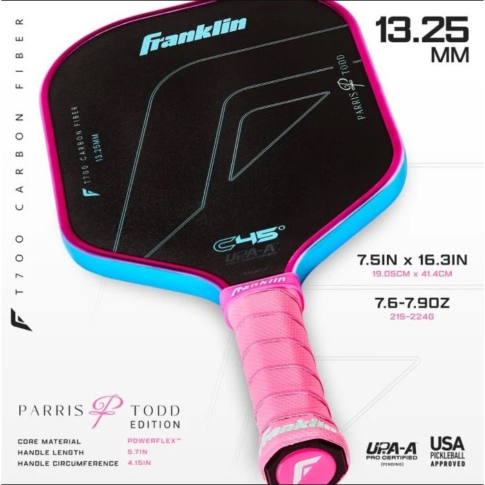 【Franklin】C45° Carbon Fiber Paddle Series ไม้พิคเคิลบอล Pickleball Paddle*ไม่มีซองไม้*