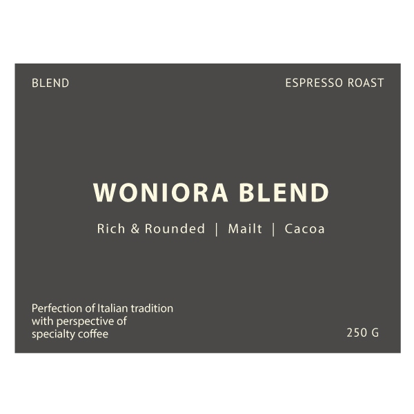 Ponganes Woniora Blend  (บรรจุ 250g) เมล็ดกาแฟคั่วเข้ม | สำหรับชง Espresso | อาราบิก้า100%