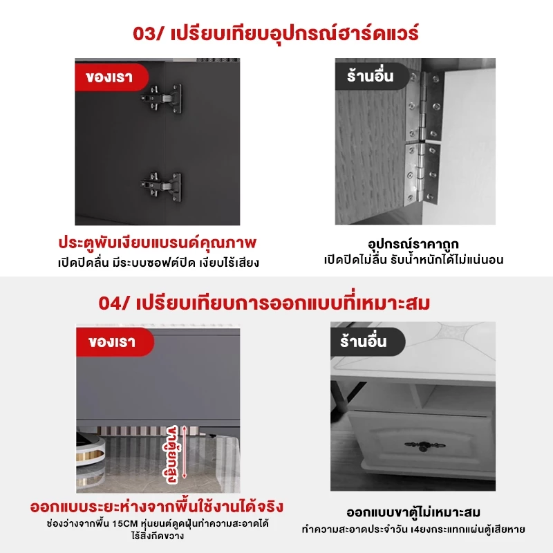 CC ชั้นวางทีวี มินิมอล สำหรับทีวี 55/65/75 นิ้ว มีลิ้นชัก thumbnail 4