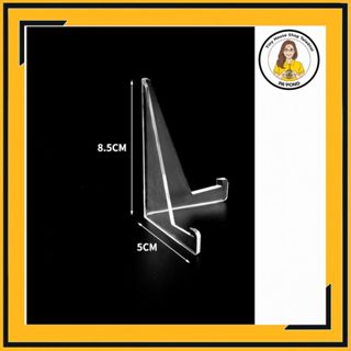 [อะคริลิคใส] ขาตั้งกรอบการ์ด ทรงสามเหลี่ยม (สูง 8.5 ซม.) วาง…