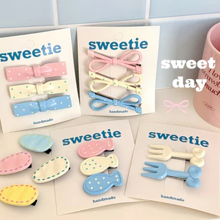 Cute 472 กิ๊บติดผม กิ๊บหนีบผมโทนสีพาสเทลลายจุด