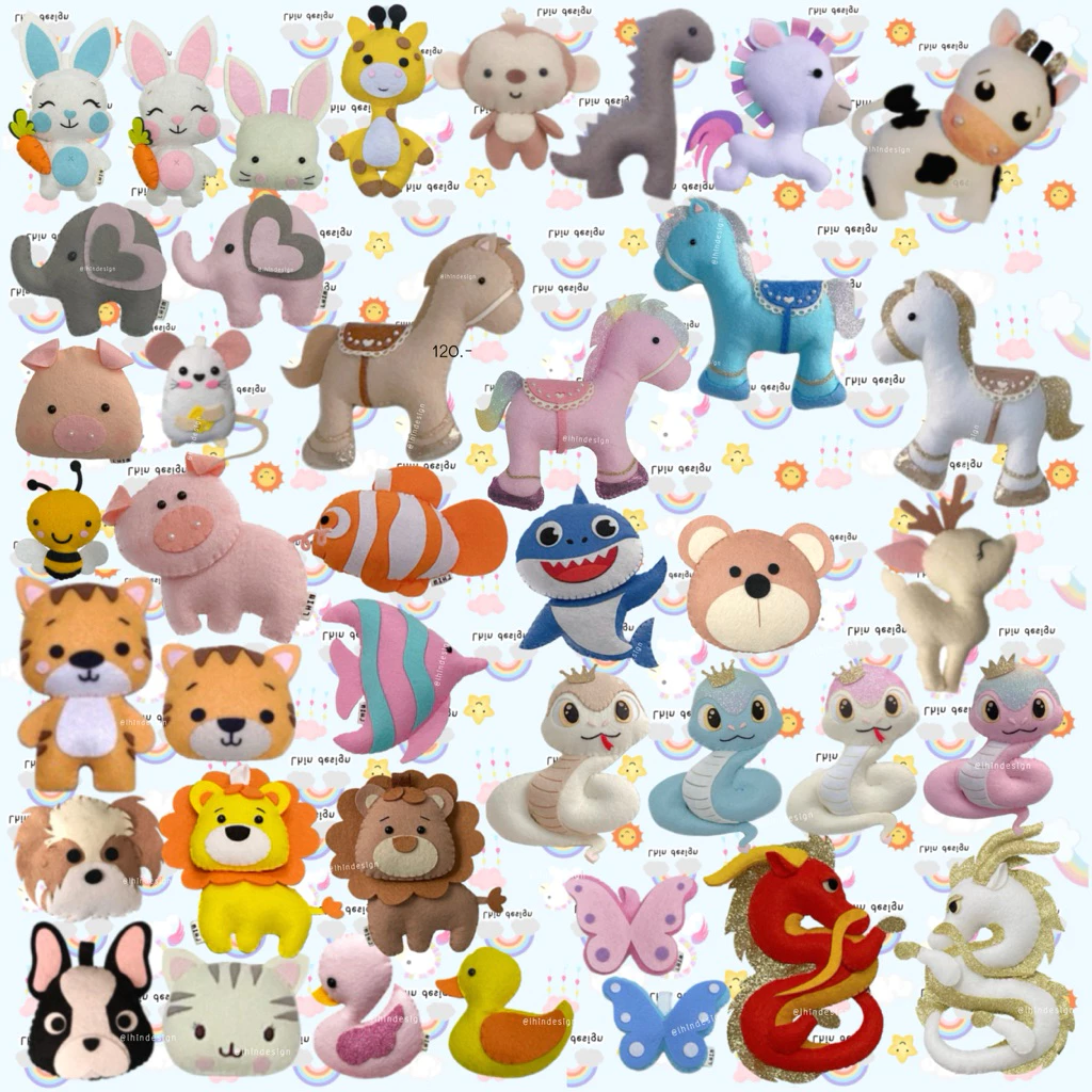 รูปสัตว์ พวงกุญแจ Handmade ป้ายชื่อ