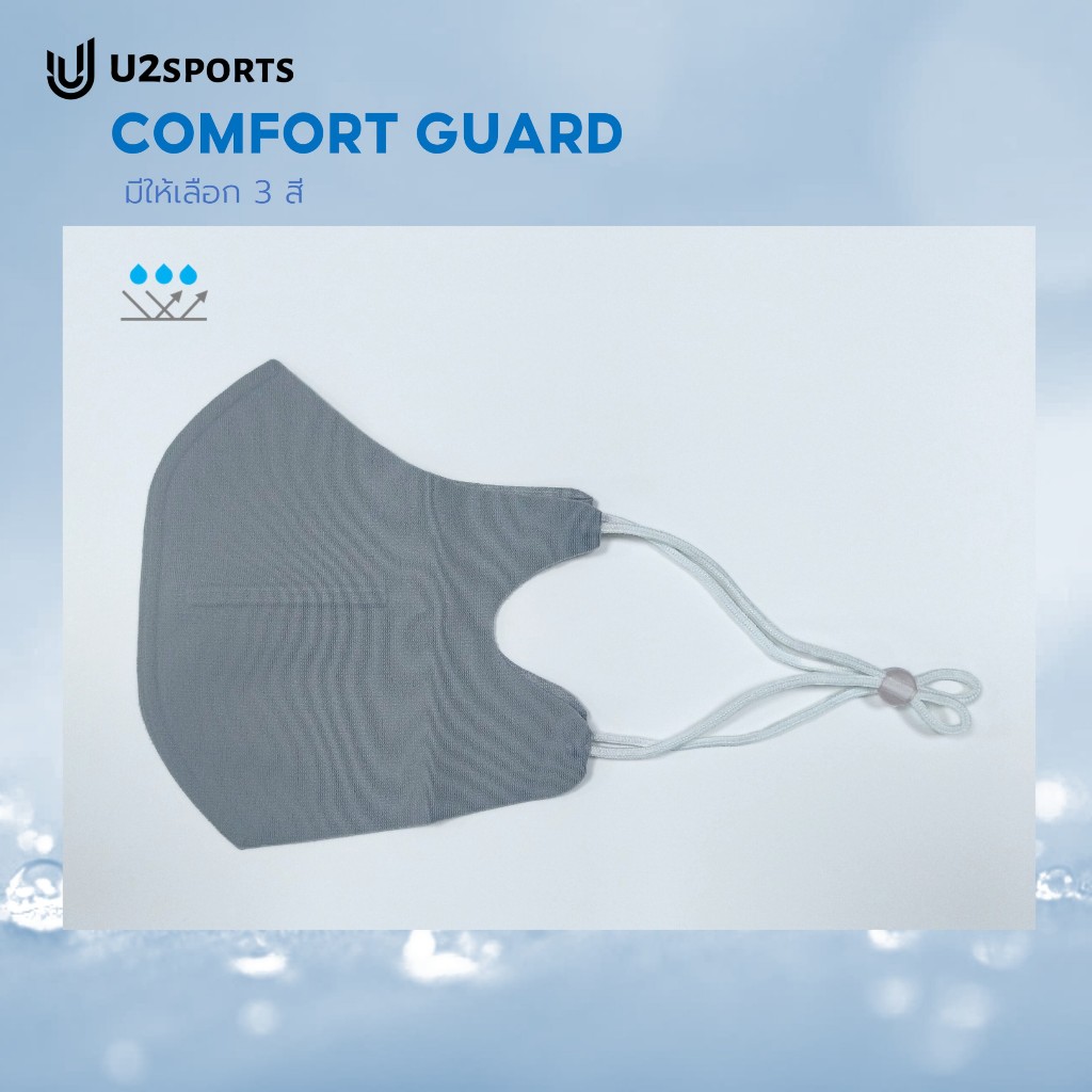 U2SPORTS Comfort Guard Mask[พร้อมส่ง]หน้ากากผ้าสะท้อนน้ำ ผ้าเกาหลี มีโครง ปรับสายได้  unisex