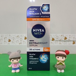 NIVEA Men Extra Bright Serum SPF50 PA+++ 45ml นีเวีย เมน เอ็…