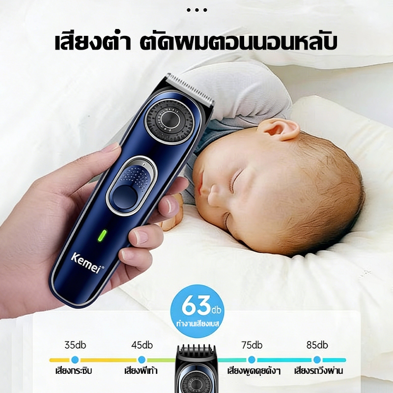 เครืองตัดผม แบตตาเลี่ยนไฟฟ้า หัวตัดเซรามิกไทเทเนียม ตัดเรียบ ไม่ติดผม ใช้ได้ทั้งเด็กและผู้ใหญ่ ปัตตาเลี่ยนไร้สาย - รูปที่ 4