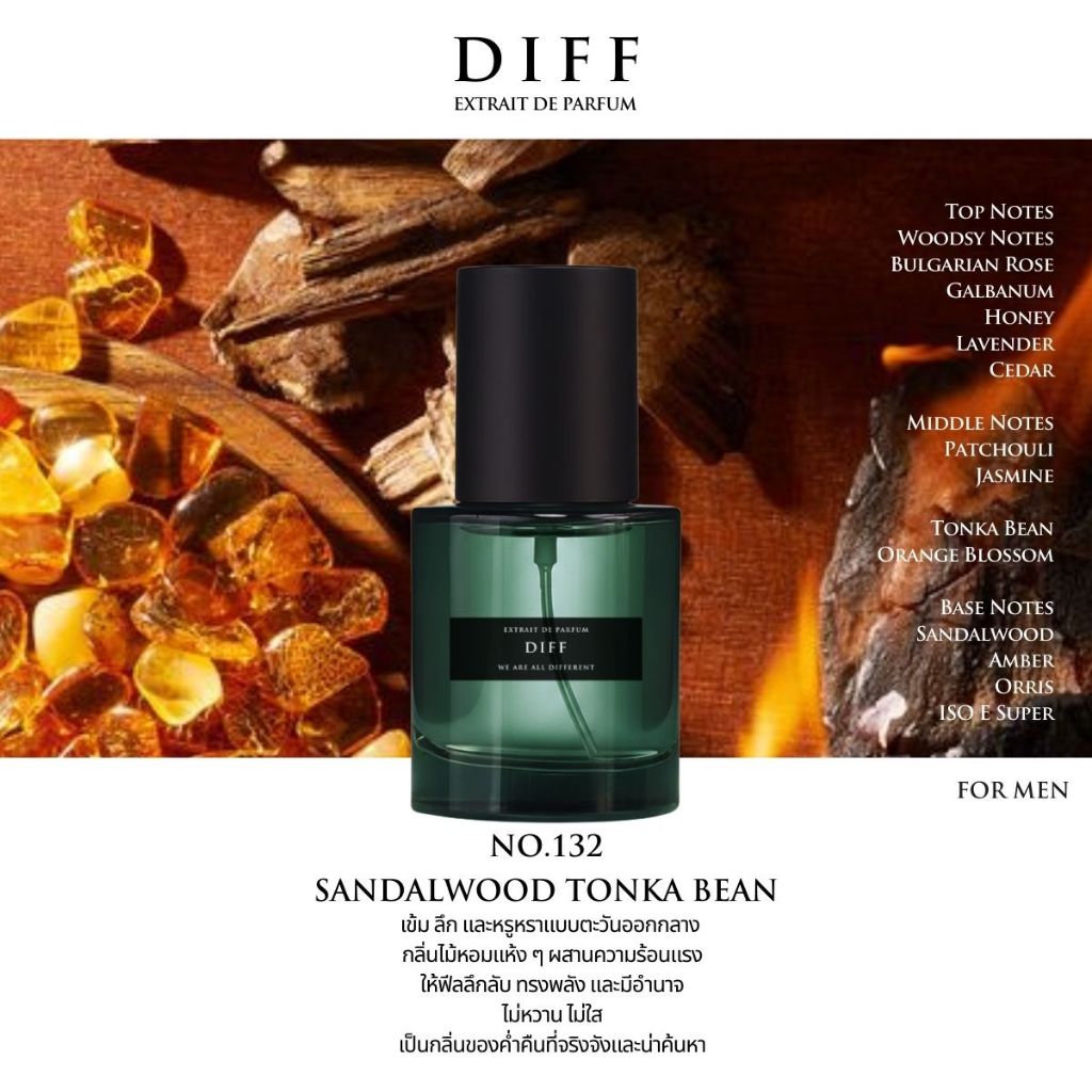 No.132 DIFF Extrait de parfum Sandalwood Tonka Bean