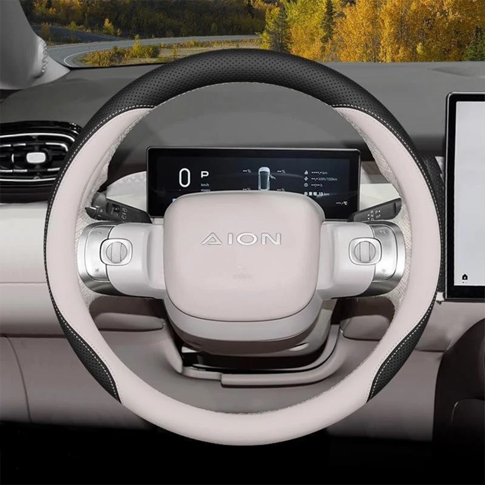 Noyoki ฝาครอบพวงมาลัย AION UT อุปกรณ์เสริม ดีไซน์หนังกลับผสมหนังคาร์บอนไฟเบอร์ AION V / AION Y - รูปที่ 6