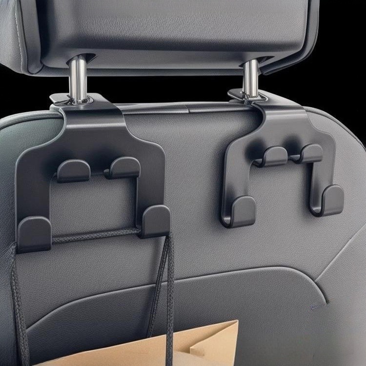 LIUOOP ตะขอแขวนหลังรถ สีดำ ตะขออเนกประสงค์ในรถ Car Hook