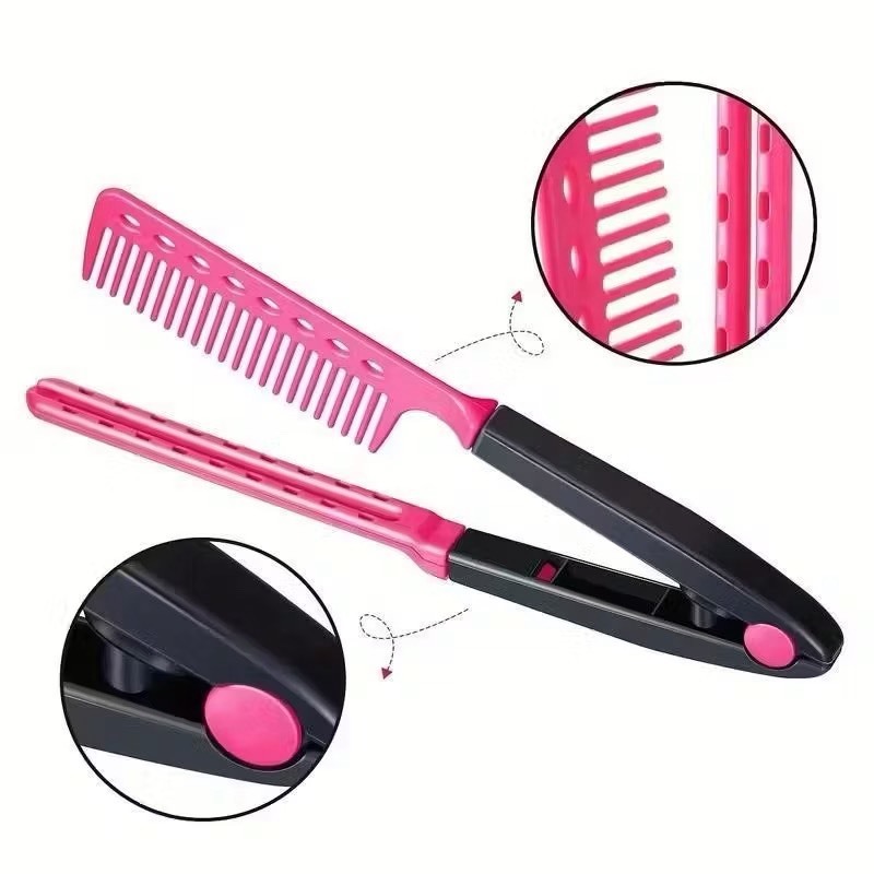 F218 หวีหนีบผมตรง หวีหนีบยกโคนผม รูปตัว V แบบ DIY จัดแต่งทรงผม ให้ผมดูมีวอลลุ่มเป็นธรรมชาติ แบบพกพา