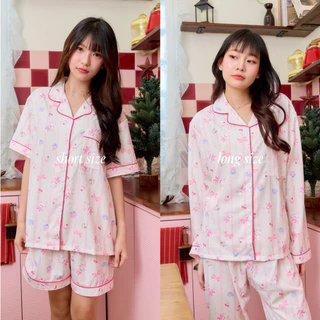 ชุดนอน Nemuri sweet bunny Pajama ชุดนอนน่ารัก ผ้าไหมอิตาลี เบา ใส่สบาย ลายน่ารัก ฟรีไซส์