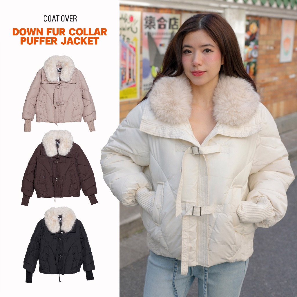 CO1151 Down Fur Collar Puffer Jacket – เสื้อขนเป็ดคอเฟอร์ถอดได้