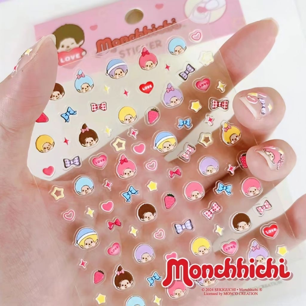 พร้อมส่งจากไทย!!! สติกเกอร์ติดเล็บ สติกเกอร์ลายนูน ลาย Monchi ม่อนชิ สติกเกอร์ตกแต่ง
