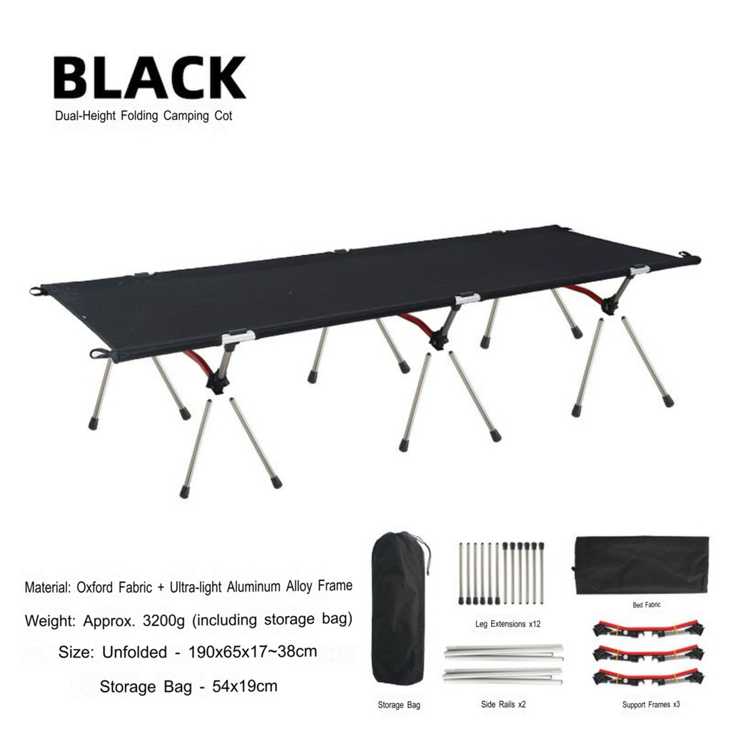 เตียงสนาม CLS Camping Cot รุ่น STa340 ปรับ2ระดับ รับน้ำหนักได้ถึง150kg โครงอลูมิเนียม แข็งแรง