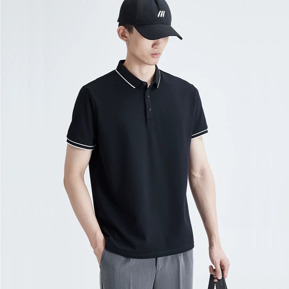 เสื้อโปโลชาย เสื้อโปโล แขนสั้นลายขวาง เกาหลีแฟชั่น เสื้อpolo ชุดผู้ชายคอปก