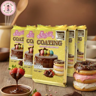 (ช็อกโกแลต ยกลัง10แพ็ค) Chocolate Coating Riches ช็อคโกแลตโค้ตติ้ง ริชเชส ขนาดแพ็คละ 1 กิโลกรัม #รสช็อกโกแลต