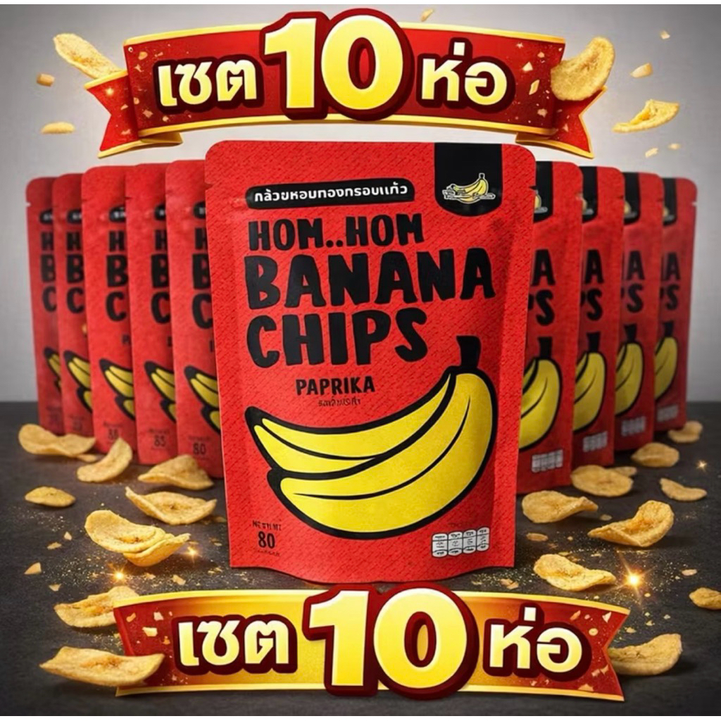 ฮอต🔥กล้วยหอมทองกรอบ เซต10ห่อ