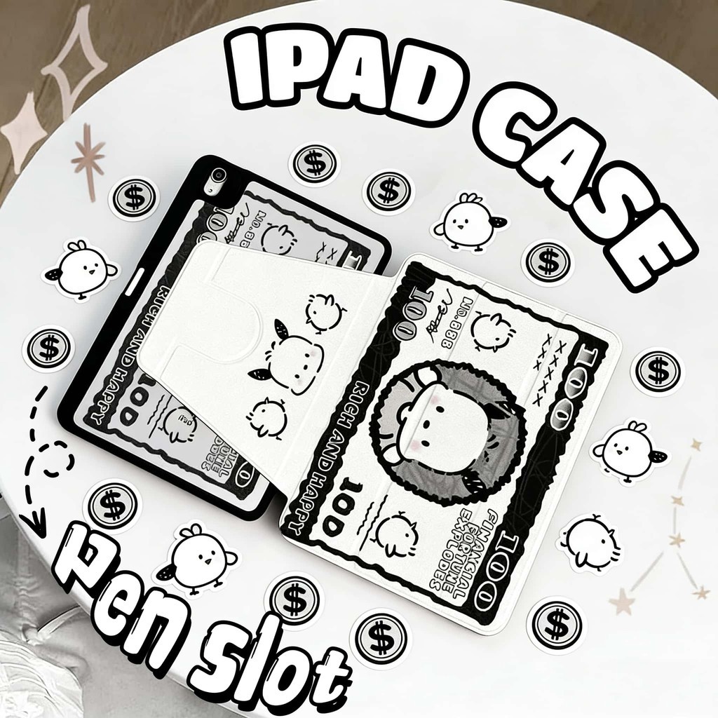 เคสไอแพด 360°หมุนตั้ง/นอนได้ for gen10/11 Air1/2/3/4/5/6/7 Gen10.9/10.2 Pro11 อะคริลิก เคสไอแพดใส