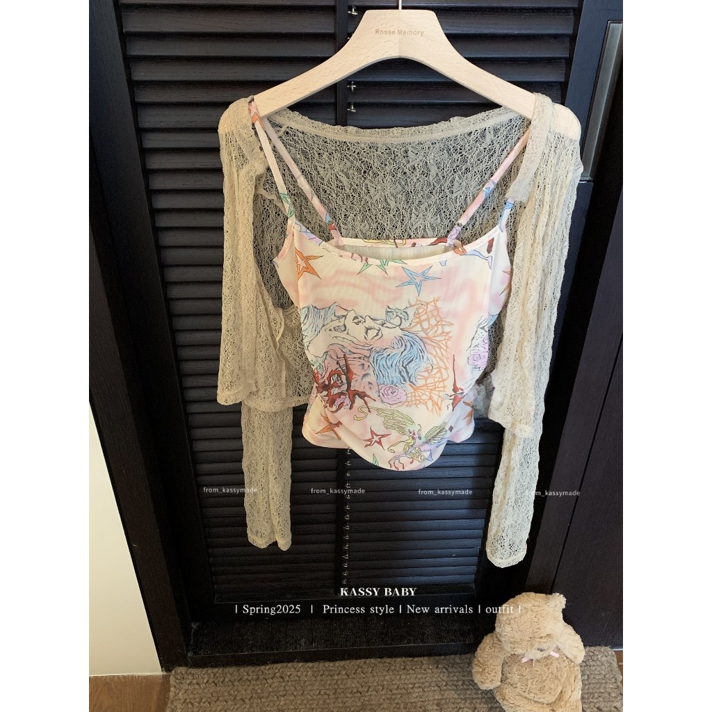 HOT พร้อมส่ง กล้าม/เสื้อคลุมแขนยาว ดีเทลสีชมพูซีทรูบางเบา ลายดอกไม้ -FY947/FY951 ราคา ถูกที่สุด ดีลบีเคเค แกลเลอรีภาพที่ 8