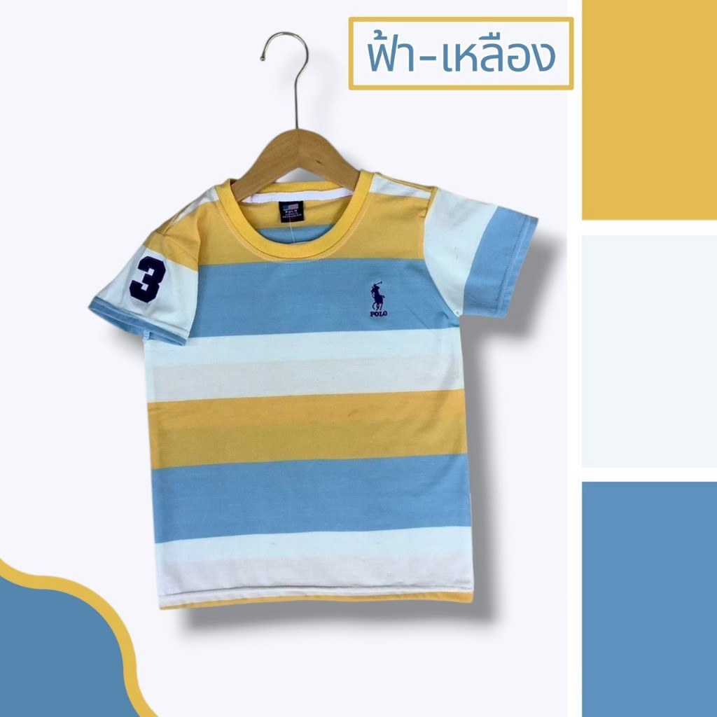 เสื้อลายคอกลมปักม้า ผ้าเด้ง นุ่ม ไม่หด ไม่ย้วย เนื้อผ้าสเปนเด๊ก - รูปที่ 4