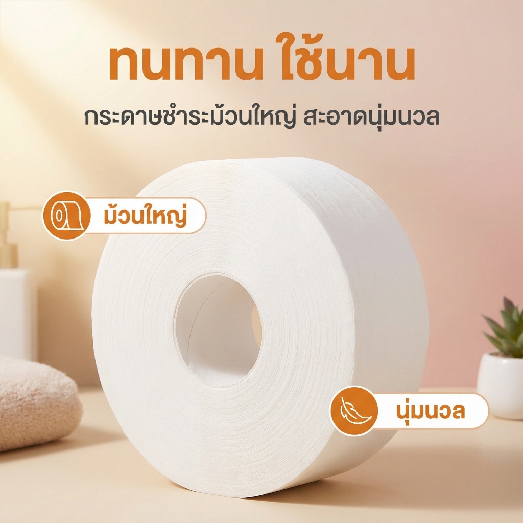 การดาษชำระแบบม้วน Inspire (ยกลัง) เนื้อการดาษจากเยื้อธรรชาติ ซึมซับน้ำดี การดาษชำระ กระดาษทิชชู่