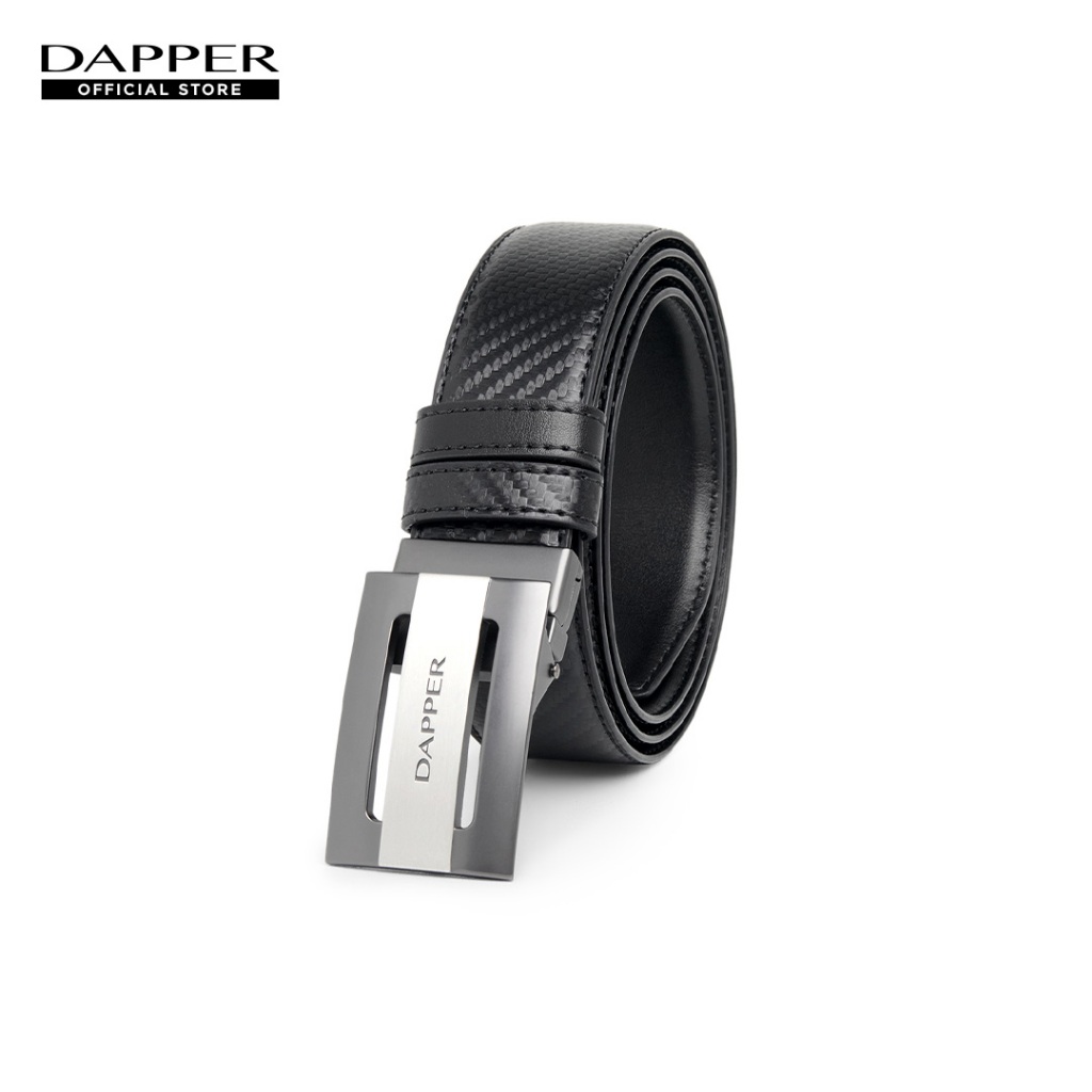 DAPPER เข็มขัดหนัง Carbon Fiber Reversible Belt สีดำ ใส่ได้ 2 ด้าน (BBC/BK/2950PG)