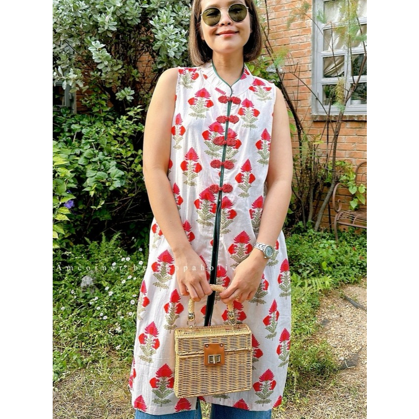 AMCORNER🌸🌸Lady chinese🌸🌸 *เสื้อคอจีน* ผ้าcotton india เนื้อดี เนื้อผ้าใส่สบาย