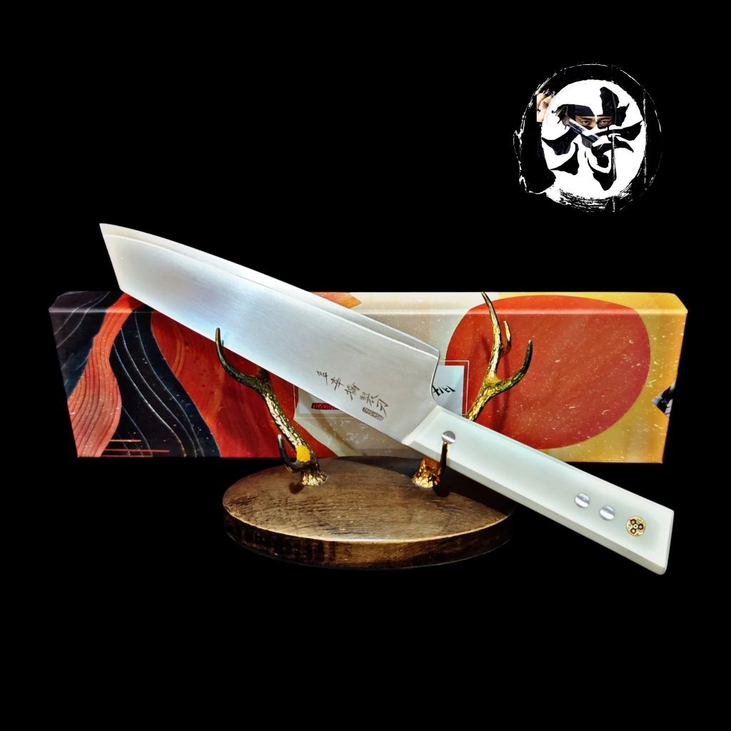 มีดครัวญี่ปุ่น Kiritsuke แบบไบโอนิค | วัสดุ San-Mai 3 ชั้น (สเปคจากโรงงาน) | ด้าม G10