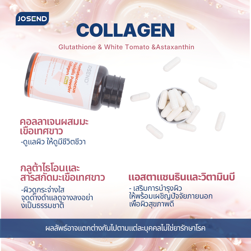 [พร้อมส่ง] JOSEND Collagen Plus + Astaxanthin & White Tomato (US Formulated) วิตามินผิวขาวใส ลดริ้วรอย ก ราคา ถูกที่สุด ดีลบีเคเค แกลเลอรีภาพที่ 3