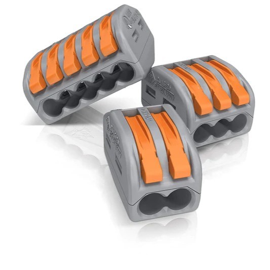 Wago connector ตัวต่อสายไฟแบบ 2 ช่อง 3 ช่อง หรือ 5 ช่อง รุ่น 222