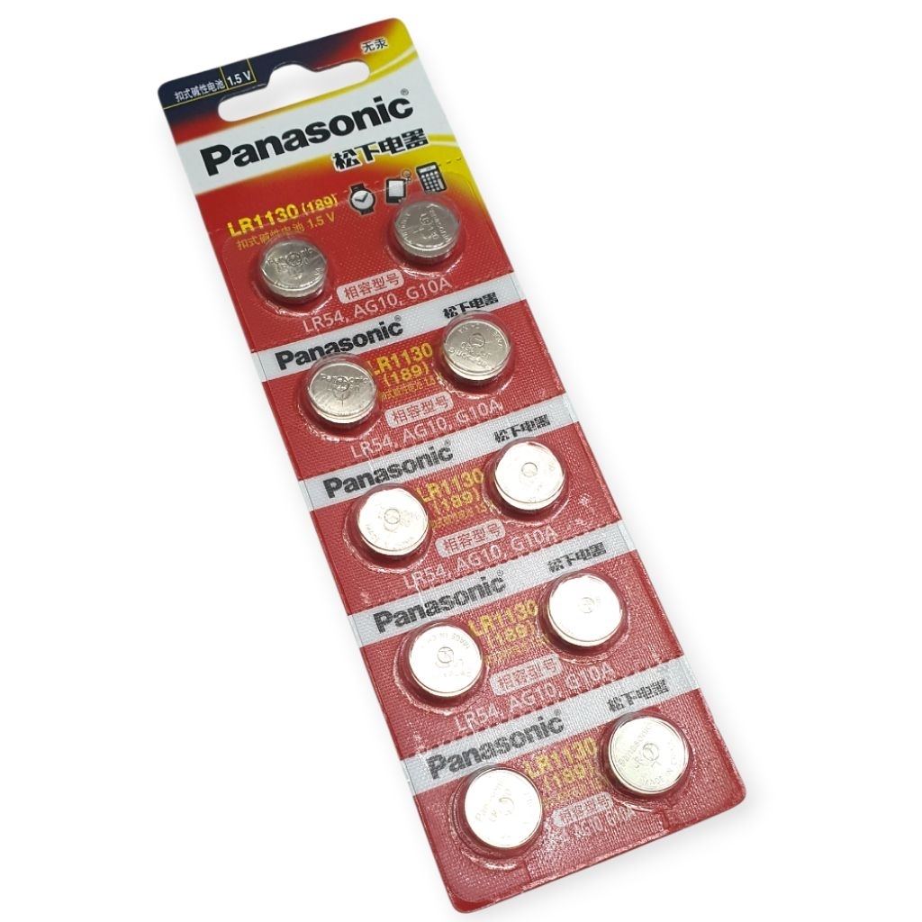 [ 1130/10 ] ถ่านกระดุม LR1130 1.5 V จำนวน 10 ก้อน