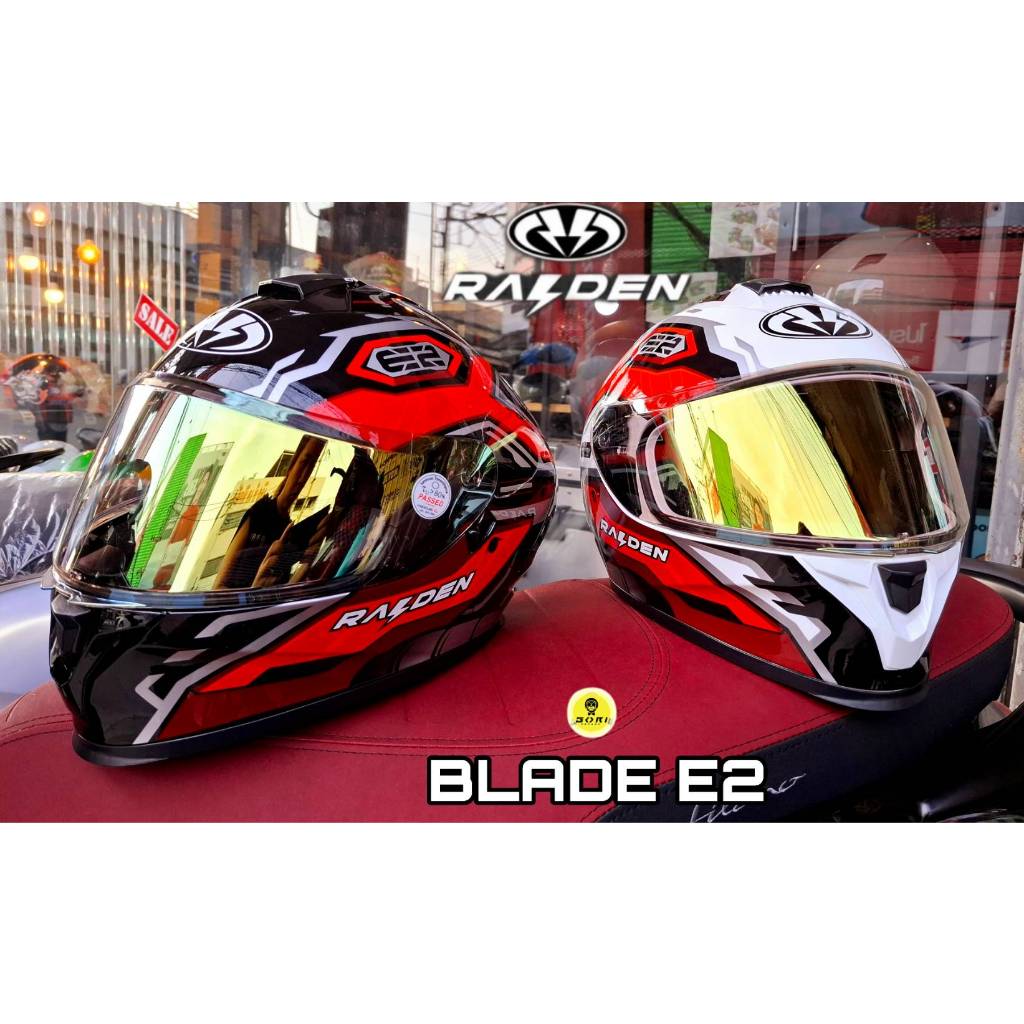 หมวกกันน็อค RAIDEN BLADE E2 พร้อมแว่น 2 ชั้น