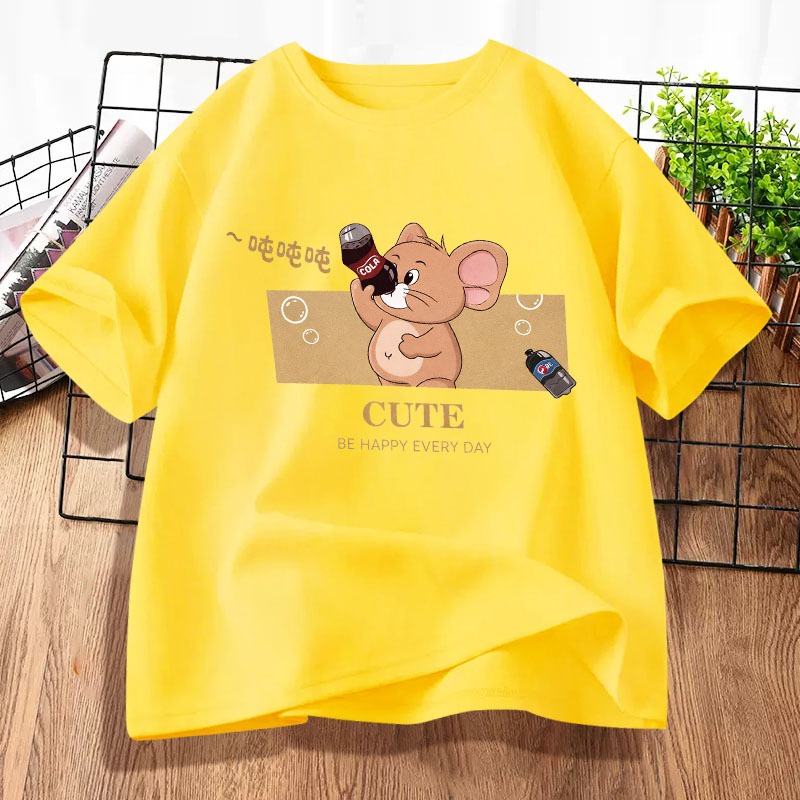 D1324เสื้อยืดแขนสั้น ใส่ได้ทั้งชายและหญิง ลายแฟชั่นสวย